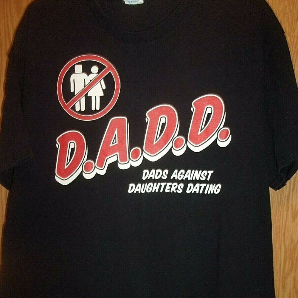 Gildan Men's Small "D.A.D. Dad's Against Daughters Dating" Black T-Shirt NEW